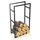 kapaga Kaminholzregal Metall 25 x 60 x 100 cm ohne Montage Schwarz