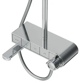 AM.PM Duschsystem Regendusche mit Thermostat 38°C Edelstahl Duscharmatur Set, Duschsäule Regendusche, inkl. verstellbar Duschstange Handbrause F07XB300