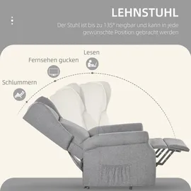 Homcom Fernsehsessel Textil 72,5 x 109 x 94 cm grau