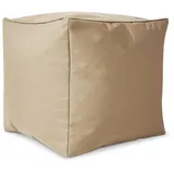 Green Bean Sitzsack-Hocker 40x40x40cm mit EPS-Perlen Füllung - Fußhocker für Sitzsäcke - Beige