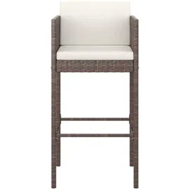 vidaXL 3-tlg. Gartenbar-Set mit Kissen Poly Rattan Braun