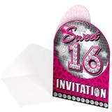 Folat Einladungskarten Girly Sweet Sixteen 8er Pack