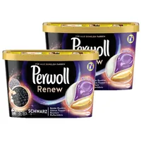 Perwoll Renew Caps Schwarz & Faser Waschmittel, 36 (2 x 18 Wäschen), sanft reinigende All-in-1 Waschmittel Caps zur Farbauffrischung und Faserglättung bei schwarzer & dunkler Wäsche