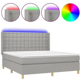 vidaXL Boxspringbett 180 x 200 cm Hellgrau