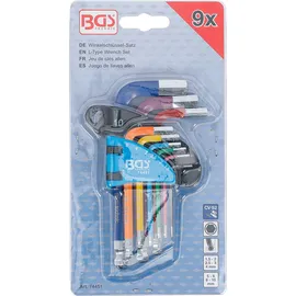 BGS Winkelschlüssel-Satz Multicolour kurz Innensechskant, Innensechskant mit Kugelkopf 1,5 - 10 mm 9-tlg.