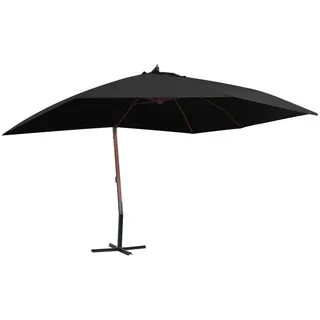 mit Holzmast 400 x 300 cm Schwarz