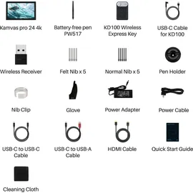 Huion Kamvas Pro 24 4K Grafiktablett - Schwarz