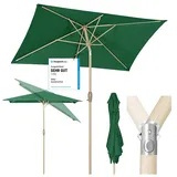 Sekey Sekey® 210 × 140 cm Aluminum Sonnenschirm Marktschirm Gartenschirm Terrassenschirm Sonnenschutz UV 50+ Rechteckig