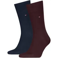 Socken TOMMY HILFIGER "TH MEN SOCK CLASSIC 2P", Herren, Gr. 43-46, deep rouge, Baumwollmischung, normal, Socken Socken, Mit eingestricktem Flag-Logo