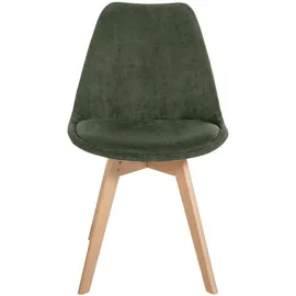 CLP Esszimmerstuhl Linares Cord grün 4er Set