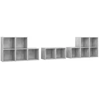 VidaXL 8-tlg. TV-Schrank-Set Betongrau Holzwerkstoff