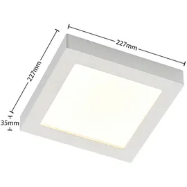 PRIOS LED-Deckenleuchte Alette, weiß, 22,7 cm 24W, dimmbar - Weiß