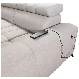 kaiser möbel Designer-Ecksofa mit Schlaffunktion und Bar GRECO III Avra Gelb Rechts