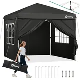 Sekey Faltpavillon 3x3 mit Seitenteilen wasserdicht, Pavillon winterfest und wasserdicht, mit 4 Seitenteilen, (inkl. 4 Seitenteile), Gartenpavillon Pop Up Partyzelt