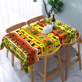 Tischdecke Abwaschbar Afrika Outdoor Rechteckig 100x140 cm 3D Tischdecken Afrikanische Stammestradition, Tischtuch Ornamente Polyester Gartentischdecke 140x100 Tischwäsche Wetterfest a-5293