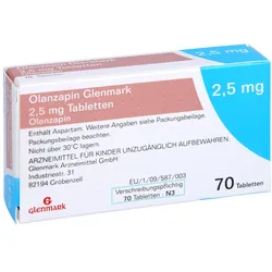 Olanzapin Glenmark 2,5 mg Tabletten 70 St