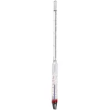 HHTEC Alkoholmeter 0-100 Vol% (mit Thermometer und Ausgleichsskala) Alkoholmessgerät, Alkoholspindel Aräometer geeignet für alle Spirituosen oder Destillate, Eintauchzylinder aus Hartplastik inkl.