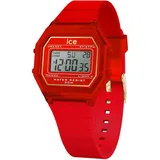 ICE-Watch Ice digit retro - Clear Small" Armbanduhren rot Damen Armbanduhr, Quarzuhr, Damenuhr, Silikonarmband, Datum, digital