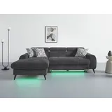 Cotta »Mia L-Form mit 3 Zierkissen«, wahlweise mit Bettfunktion, Bettkasten, Beleuchtung & Wireless-Charger