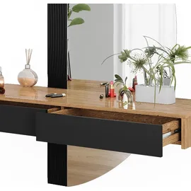 Vicco Schminktisch Melisa Schwarz 120 cm mit 2 Schubladen
