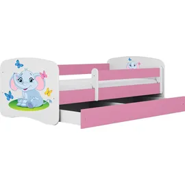 raumhirsch furniture Kinderbett Elefant 80 x 180 cm Holzwerkstoff rosa