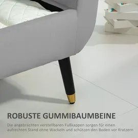 Homcom Sitzbank mit Stauraum Armlehnen Polsterbank mit Samtoptik, Sitztruhe mit Holzbeine, Truhenbank für Wohnzimmer Schlafzimmer Flur 107 x 42 x 65 cm, Esszimmer, Bänke, Sitzbänke