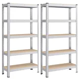 Songmics Schwerlastregal Stahl 30 x 75 x 150 cm silbern
