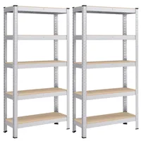 Songmics Schwerlastregal Stahl 30 x 75 x 150 cm silbern
