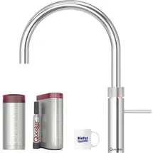 bietal® Quooker Fusion Round verchromt COMBI Reservoire & kühles sprudelndes Wasser CUBE