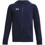 Under Armour Jungen Rival Fleece Full Zip Hoodie Sweatshirt, Midnight Navy/White, XL