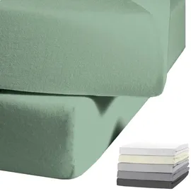 Jack Spannbettlaken Biber 140 x 200 cm Jade Grün