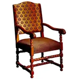 Xlmoebel Armlehnstuhl Luxuriöser Holz-Esszimmerstuhl mit Lehne - Klassischer Designer-Stuhl (Stuhl, 1 St), Hergestellt in Italy braun