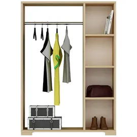[en.casa] Kleiderschrank Nesbyen 90 x 126 x 30 cm Eiche