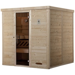 WEKA Sauna »Kemi 4«, ohne Ofen, 195 x 200 x 193 cm - braun