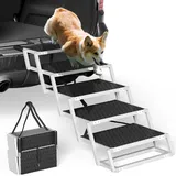 YITAHOME Hundetreppe Auto mit 5 Stufen, Leichte Hundeautorampe für große Hunde, Tragbare und Faltbare Haustiertreppe, Hundetreppe mit Aluminiumrahmen für Autos, SUV, Hochbett, 200 LBS, Anti-rutsch