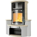 Kaminofen HARK 63 GT ECOplus 5 kW - Ofenkacheln: Quarz-Weiß - Korpus: graphit/verchromt