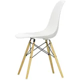 Vitra - Eames Plastic Side Chair DSW, Ahorn gelblich / weiß (Filzgleiter weiß)