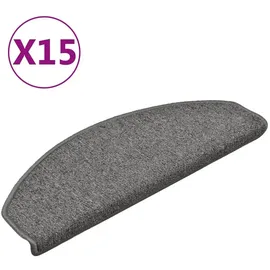 vidaXL Treppenmatten 15 Stk. Dunkelgrau 65x24x4 cm