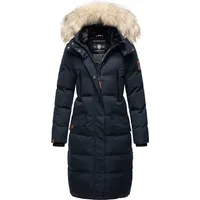 MARIKOO Damen langer Winterjacke Stepp Parka mit abnehmbarer Kapuze Schneesternchen