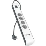 Belkin Steckdosenleiste 4-fach 2 m Weiß/Grau