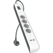Belkin Steckdosenleiste 4-fach 2 m Weiß/Grau