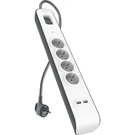 Belkin Steckdosenleiste 4-fach 2 m Weiß/Grau