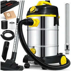 Masko® Industriestaubsauger Staubsauger Nass Trocken Sauger Edelstahl max. 1800W