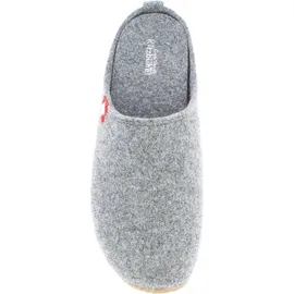 Living Kitzbühel Filz - Schweizer Kreuz Pantoffeln Integriertes Fußbett, Sohle aus rutschhemmendem, abriebfestem Naturkautschuk, Bequem und flexibel - Grau - 36