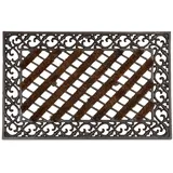 Relaxdays Fußabtreter Gusseisen mit Bürsten, Bxt: 72x46 cm, Jugendstil Schuhabstreifer, Metall, Anti-rutsch, bronze