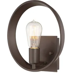 Wandleuchte Lampe Metall Bronze Flurleuchte 1 Flammig Klassisch