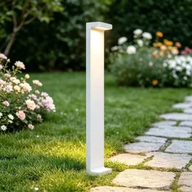 doporro Wegeleuchte Aluminium Edelstahl 10x6x60cm 6W weiß