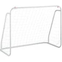 Relaxdays Fußballtor, Kinder & Erwachsene, Übungstor Garten, HBT: 96x124x61 cm, Stahlrahmen, stabiles Trainingstor, weiß