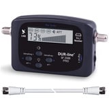 DUR-line SF 2500 Pro Satfinder Display & Elektronik verbessert - digitales Satelliten-Messgerät zur exakten Justierung Ihrer Sat-Antenne - Finder inkl. F-Kabel und verständlicher Anleitung