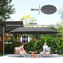 Outsunny Marktschirm 460 x 270 cm grau